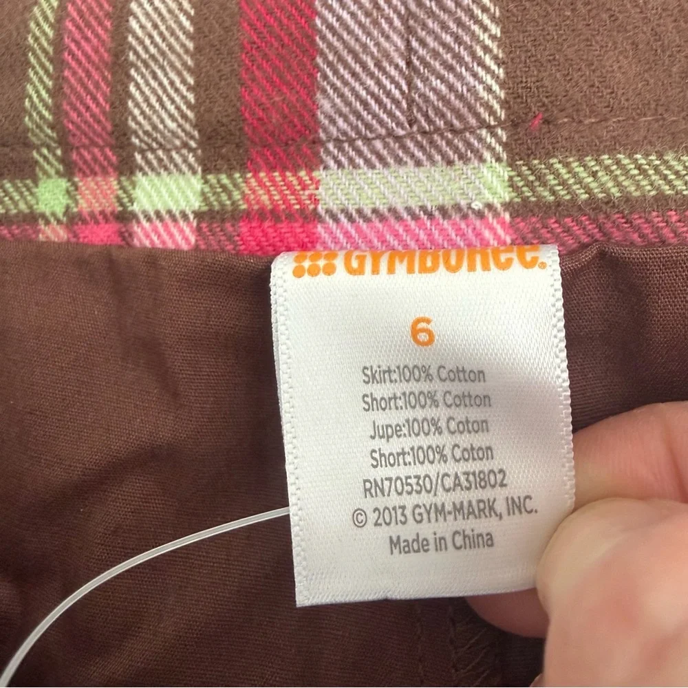 Gymboree NWT Pink, Lavender and Brown Plaid Mini Skirt/Skort size 6